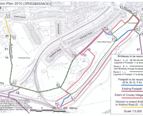 Croxley Green Buddleias Bridleway map - approved